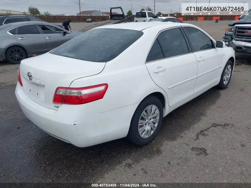 2007 Toyota Camry Le VIN: 4T1BE46K07U672469 Lot: 40783459