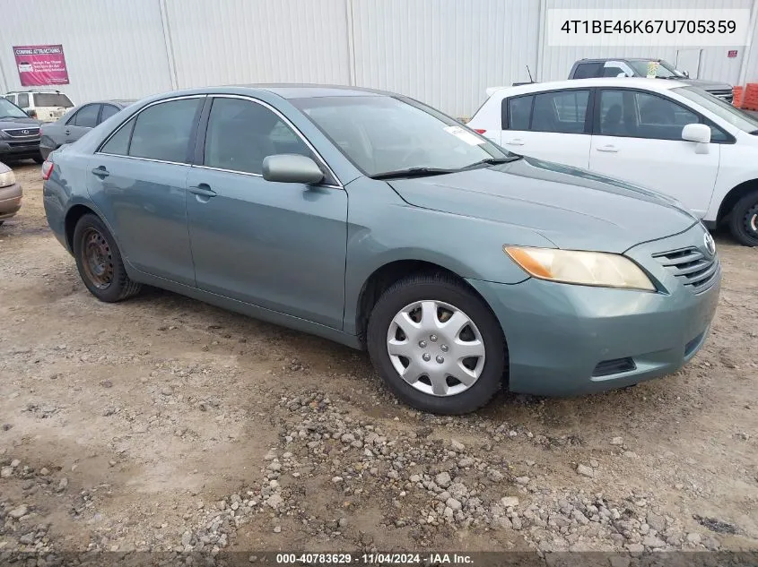 2007 Toyota Camry Le VIN: 4T1BE46K67U705359 Lot: 40783629