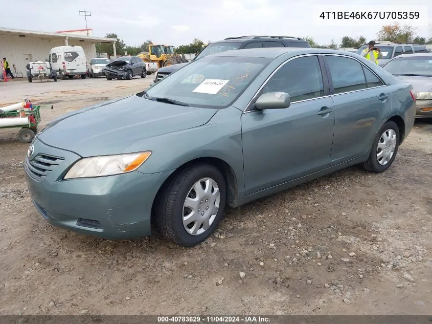 2007 Toyota Camry Le VIN: 4T1BE46K67U705359 Lot: 40783629