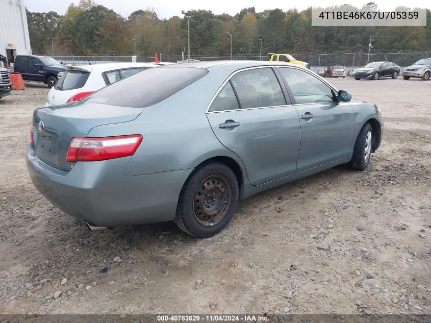 2007 Toyota Camry Le VIN: 4T1BE46K67U705359 Lot: 40783629