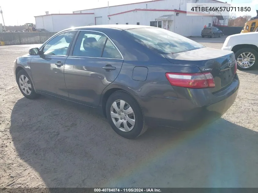 2007 Toyota Camry Ce/Le/Xle/Se VIN: 4T1BE46K57U711850 Lot: 40784074