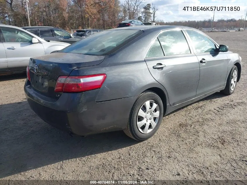 2007 Toyota Camry Ce/Le/Xle/Se VIN: 4T1BE46K57U711850 Lot: 40784074