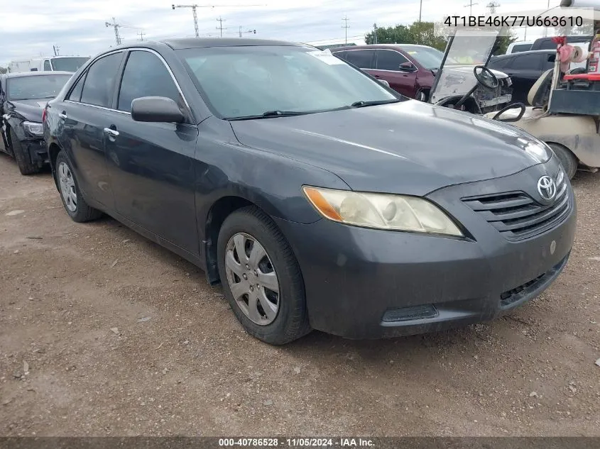 4T1BE46K77U663610 2007 Toyota Camry Le