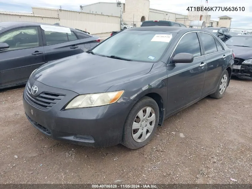 4T1BE46K77U663610 2007 Toyota Camry Le