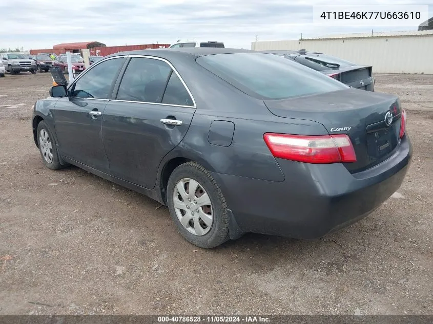 4T1BE46K77U663610 2007 Toyota Camry Le