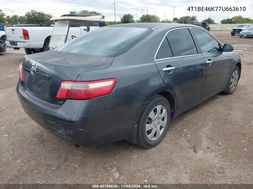 4T1BE46K77U663610 2007 Toyota Camry Le