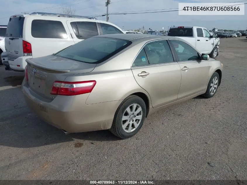 2007 Toyota Camry Xle VIN: 4T1BE46K87U608566 Lot: 40789563