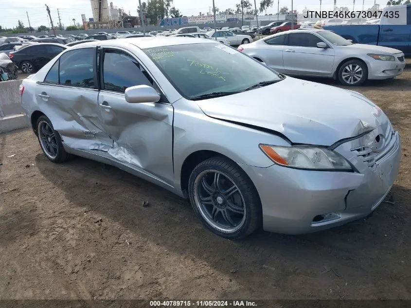 2007 Toyota Camry Le VIN: JTNBE46K673047435 Lot: 40789715