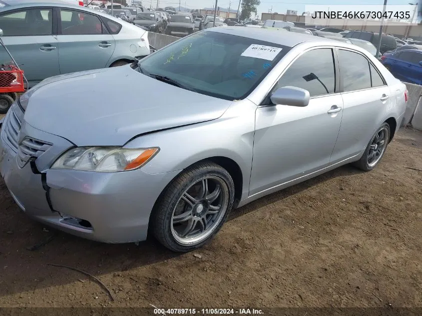 2007 Toyota Camry Le VIN: JTNBE46K673047435 Lot: 40789715