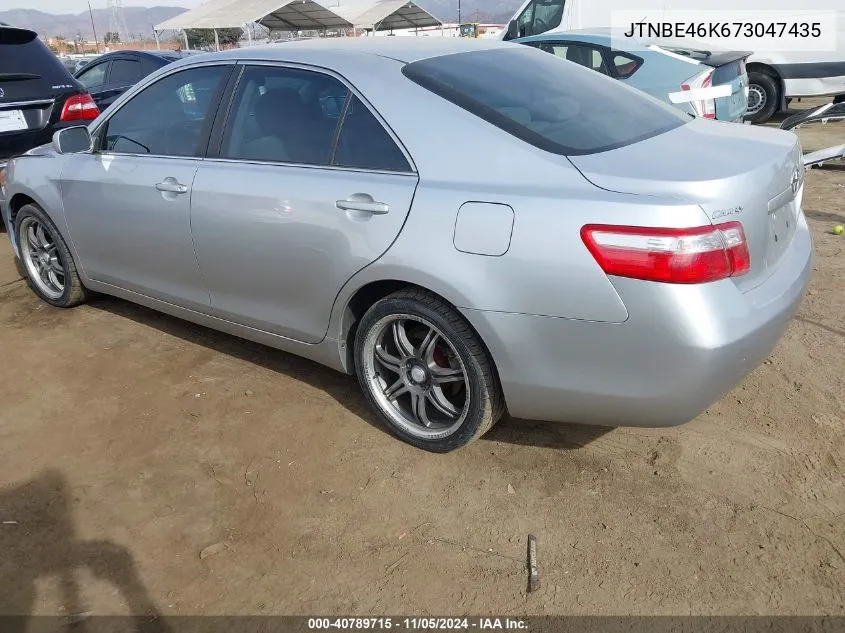 2007 Toyota Camry Le VIN: JTNBE46K673047435 Lot: 40789715