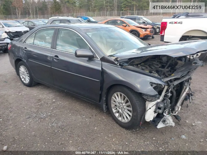 2007 Toyota Camry Xle V6 VIN: 4T1BK46KX7U043259 Lot: 40791367