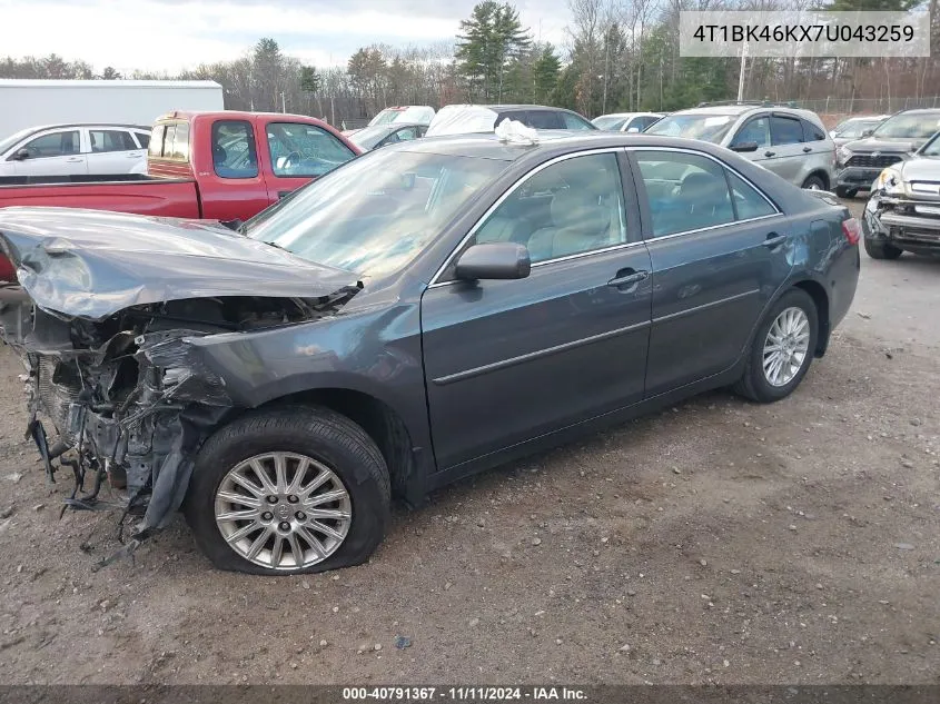 2007 Toyota Camry Xle V6 VIN: 4T1BK46KX7U043259 Lot: 40791367