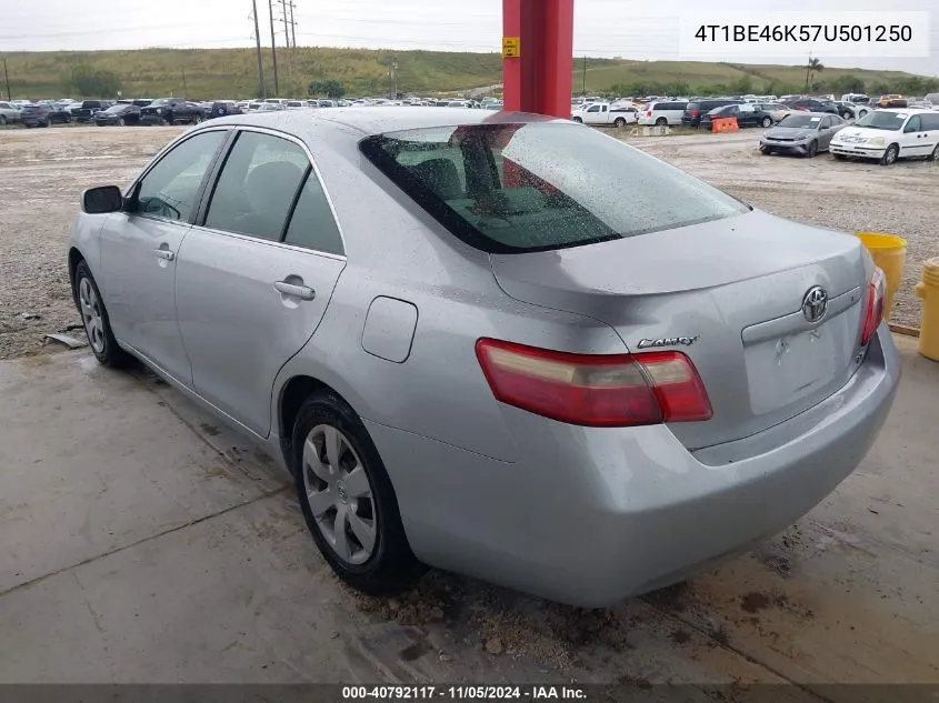 2007 Toyota Camry Le VIN: 4T1BE46K57U501250 Lot: 40792117