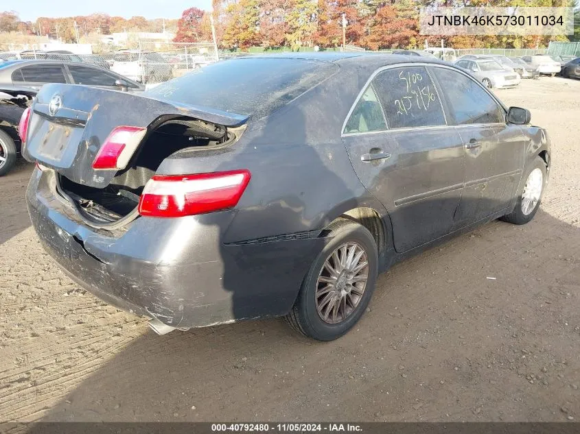 2007 Toyota Camry Le V6 VIN: JTNBK46K573011034 Lot: 40792480