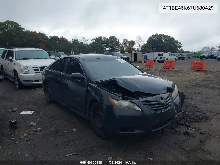 2007 Toyota Camry Se VIN: 4T1BE46K67U680429 Lot: 40800130