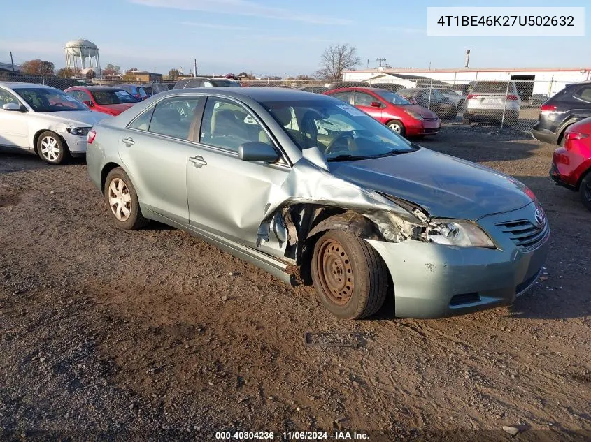 2007 Toyota Camry Le VIN: 4T1BE46K27U502632 Lot: 40804236