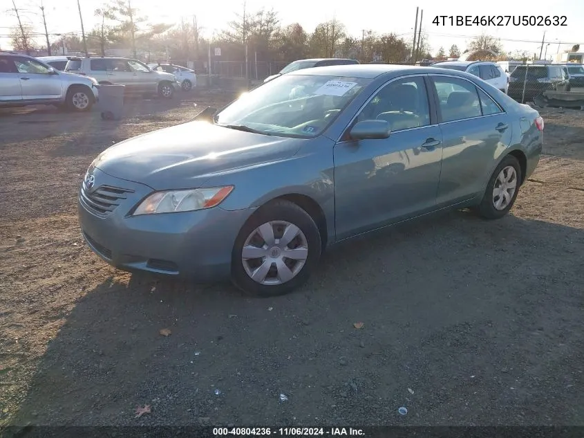 2007 Toyota Camry Le VIN: 4T1BE46K27U502632 Lot: 40804236