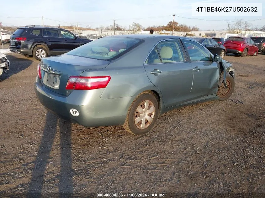 2007 Toyota Camry Le VIN: 4T1BE46K27U502632 Lot: 40804236