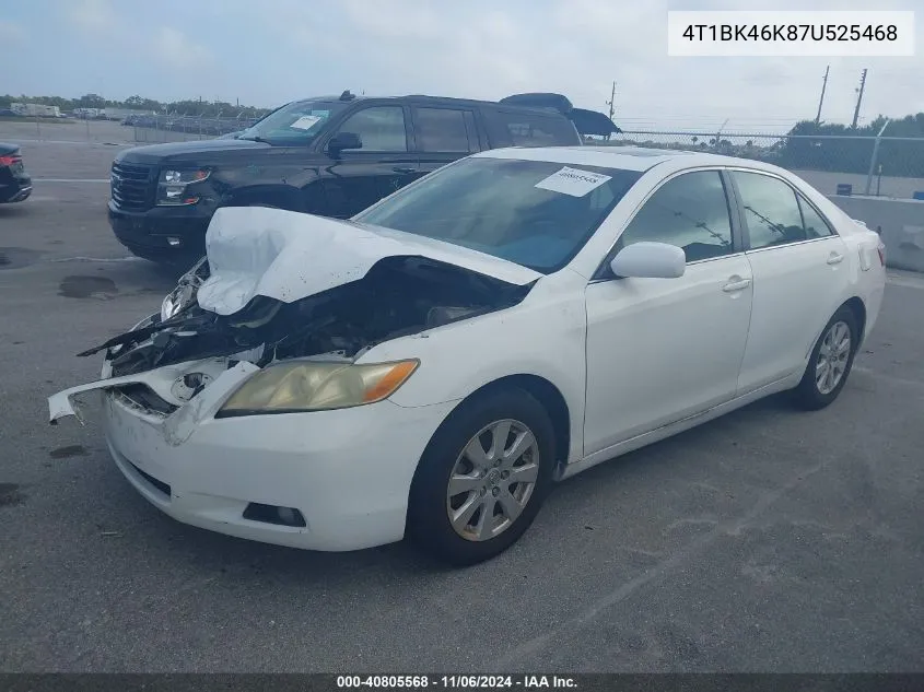 2007 Toyota Camry Xle V6 VIN: 4T1BK46K87U525468 Lot: 40805568