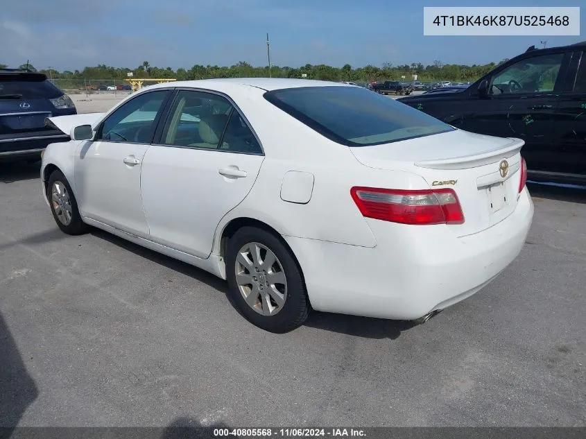 2007 Toyota Camry Xle V6 VIN: 4T1BK46K87U525468 Lot: 40805568