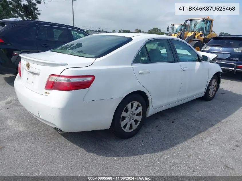 2007 Toyota Camry Xle V6 VIN: 4T1BK46K87U525468 Lot: 40805568