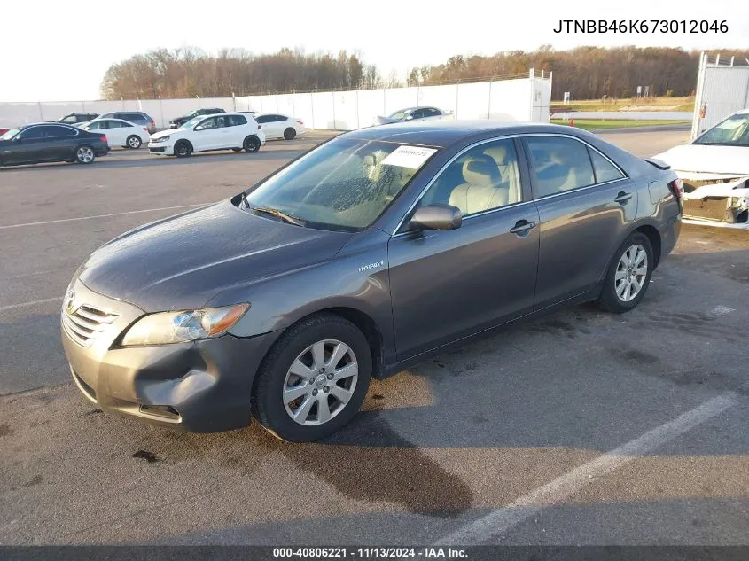 2007 Toyota Camry Hybrid VIN: JTNBB46K673012046 Lot: 40806221