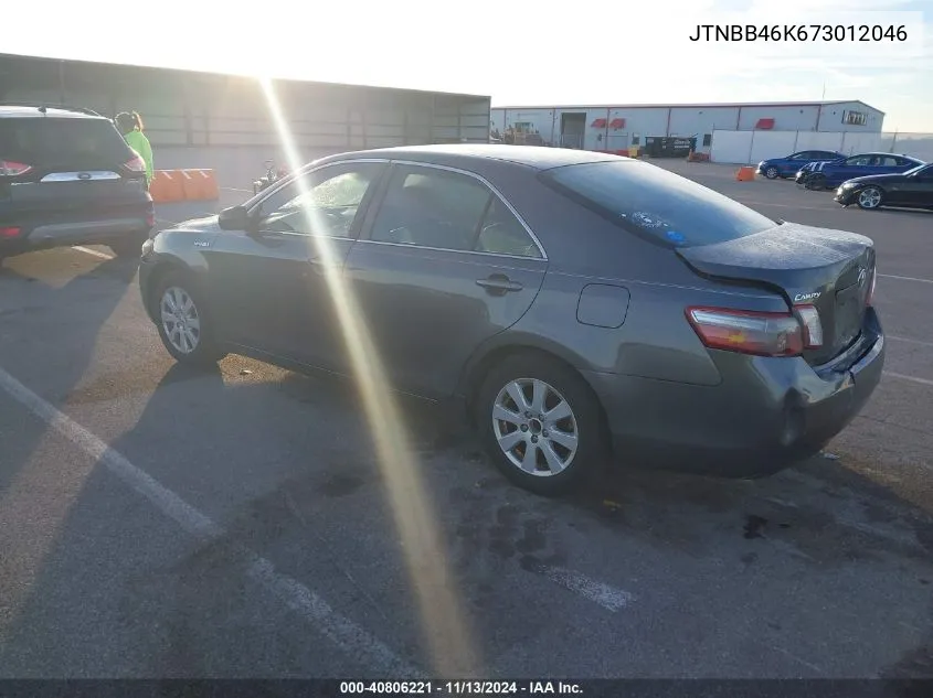 2007 Toyota Camry Hybrid VIN: JTNBB46K673012046 Lot: 40806221