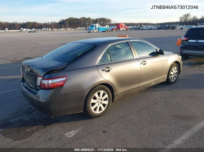 2007 Toyota Camry Hybrid VIN: JTNBB46K673012046 Lot: 40806221