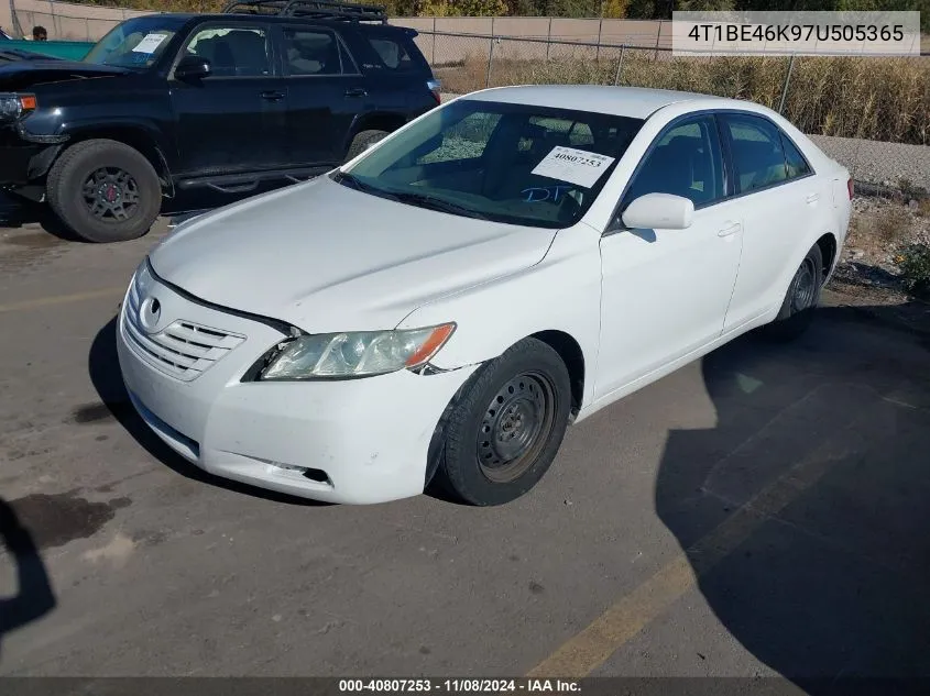 2007 Toyota Camry Le VIN: 4T1BE46K97U505365 Lot: 40807253