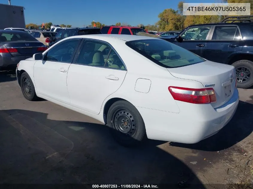 2007 Toyota Camry Le VIN: 4T1BE46K97U505365 Lot: 40807253