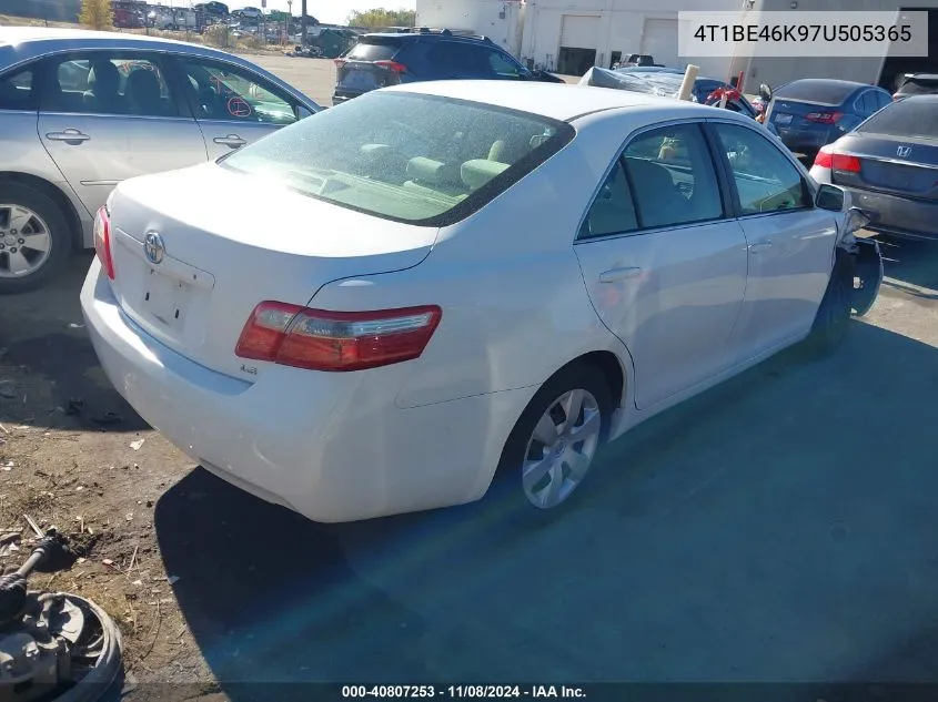 2007 Toyota Camry Le VIN: 4T1BE46K97U505365 Lot: 40807253