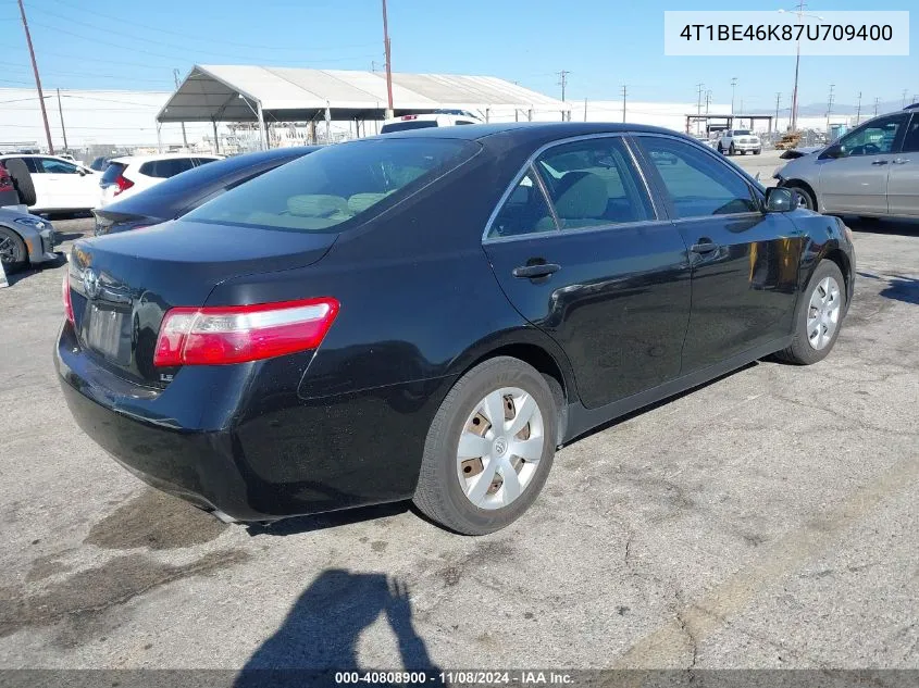 2007 Toyota Camry Le VIN: 4T1BE46K87U709400 Lot: 40808900