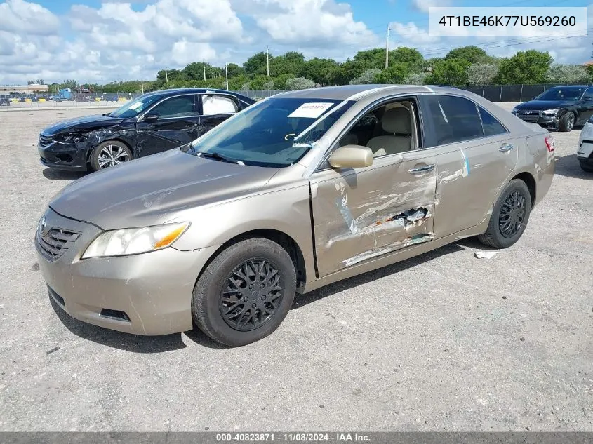 2007 Toyota Camry Le VIN: 4T1BE46K77U569260 Lot: 40823871