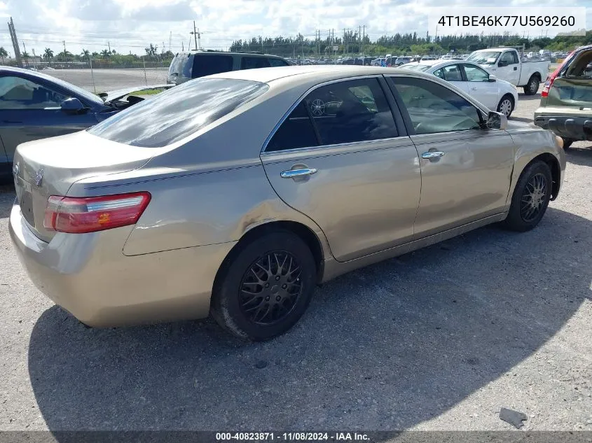 2007 Toyota Camry Le VIN: 4T1BE46K77U569260 Lot: 40823871