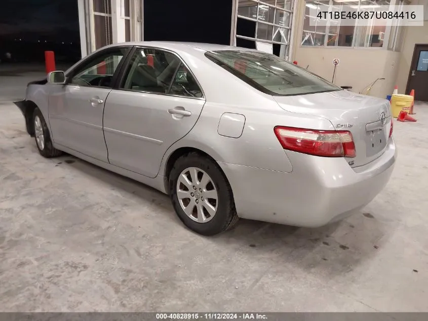 2007 Toyota Camry Xle VIN: 4T1BE46K87U084416 Lot: 40828915