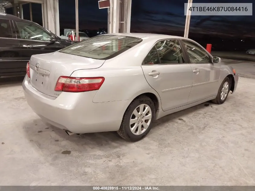 2007 Toyota Camry Xle VIN: 4T1BE46K87U084416 Lot: 40828915