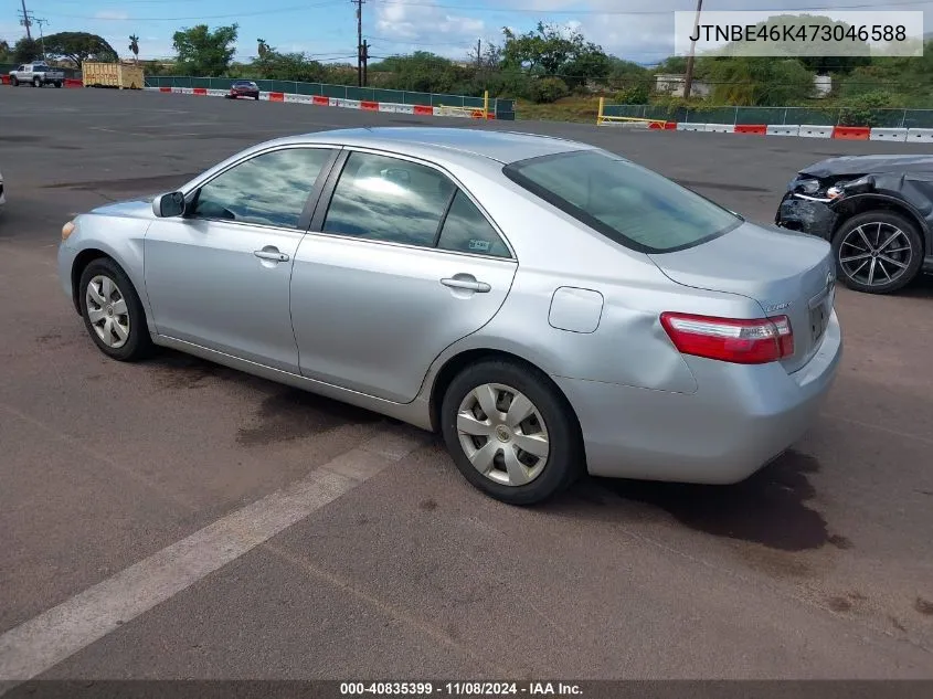 2007 Toyota Camry Ce/Le/Se/Xle VIN: JTNBE46K473046588 Lot: 40835399