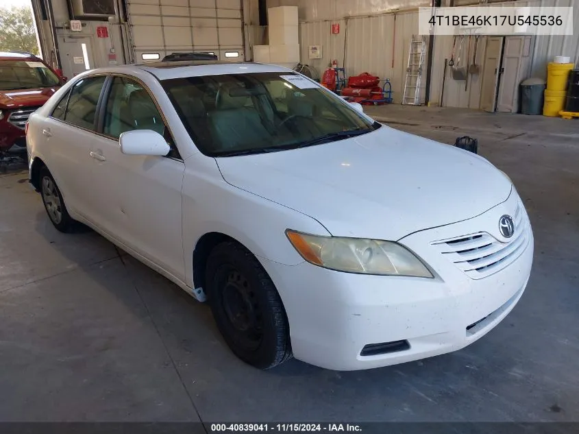 2007 Toyota Camry Le VIN: 4T1BE46K17U545536 Lot: 40839041