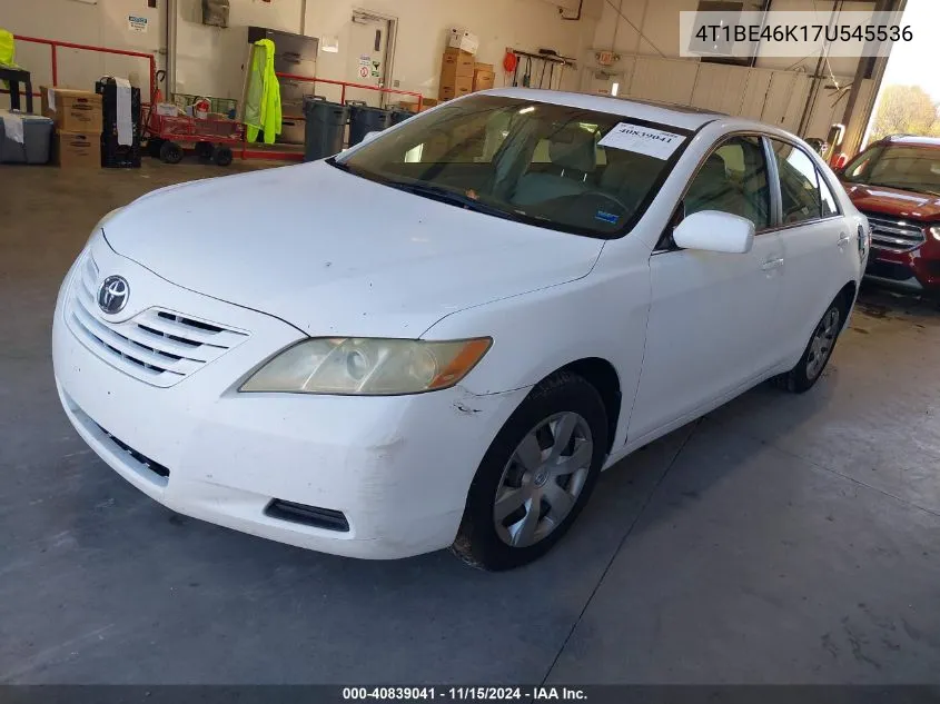 2007 Toyota Camry Le VIN: 4T1BE46K17U545536 Lot: 40839041