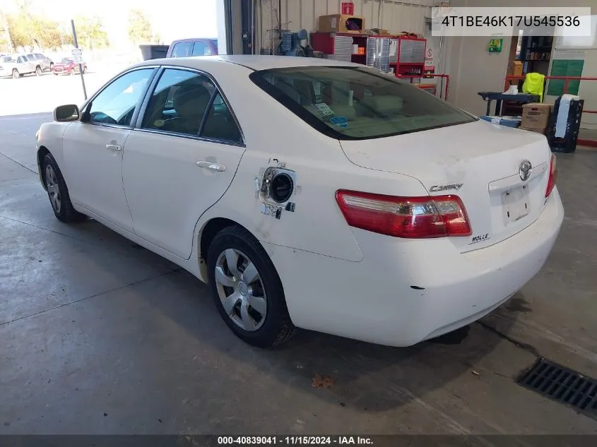 2007 Toyota Camry Le VIN: 4T1BE46K17U545536 Lot: 40839041