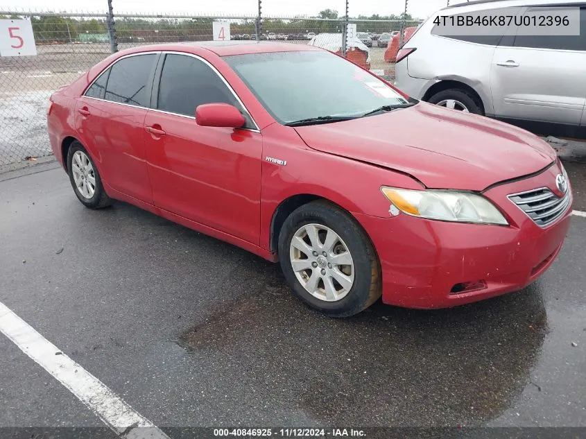 4T1BB46K87U012396 2007 Toyota Camry Hybrid