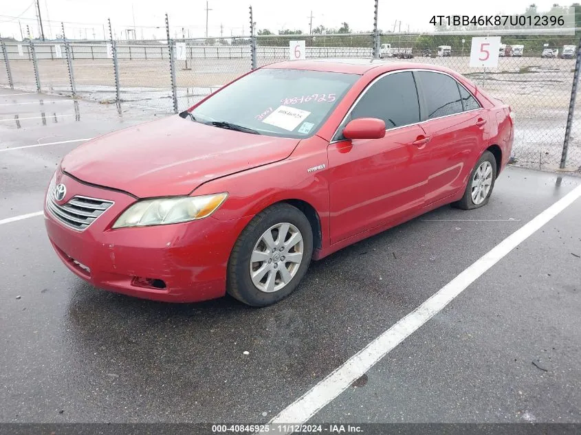 4T1BB46K87U012396 2007 Toyota Camry Hybrid