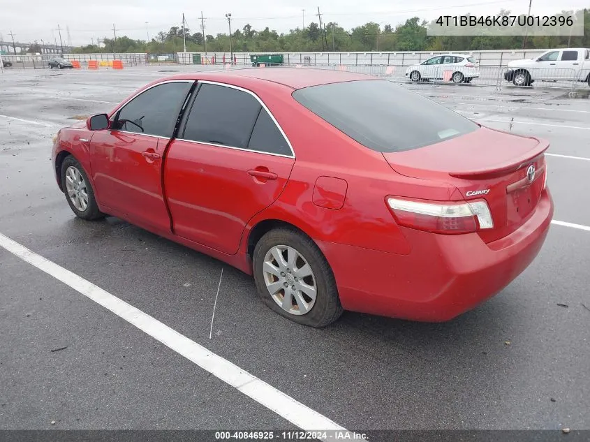 4T1BB46K87U012396 2007 Toyota Camry Hybrid