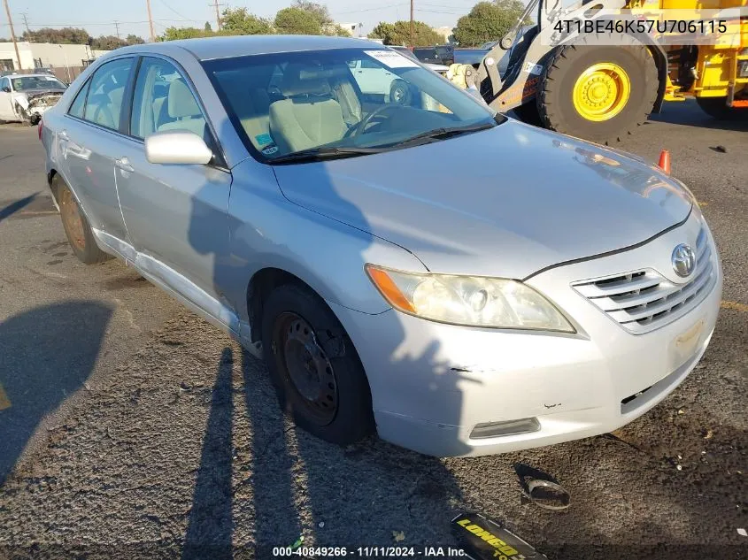 2007 Toyota Camry Le VIN: 4T1BE46K57U706115 Lot: 40849266