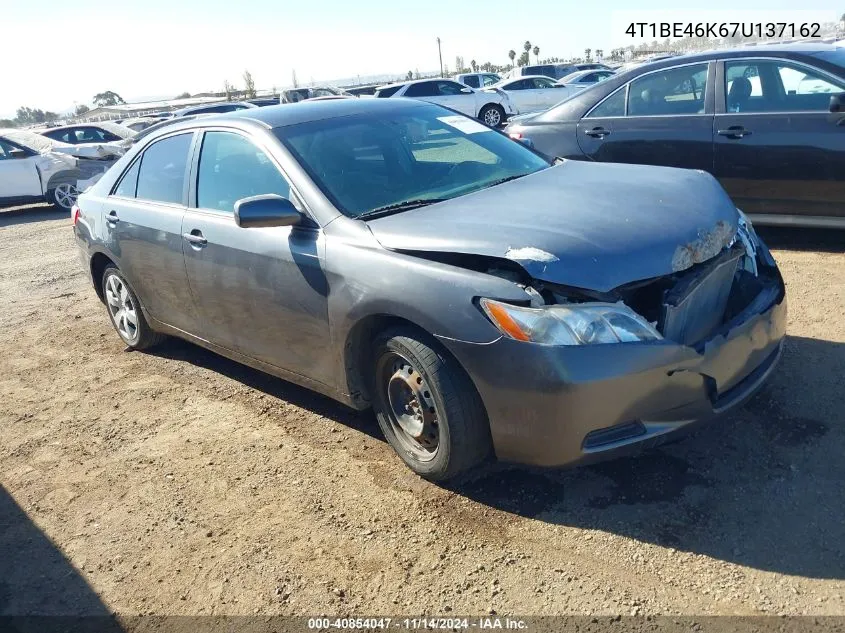 2007 Toyota Camry Le VIN: 4T1BE46K67U137162 Lot: 40854047