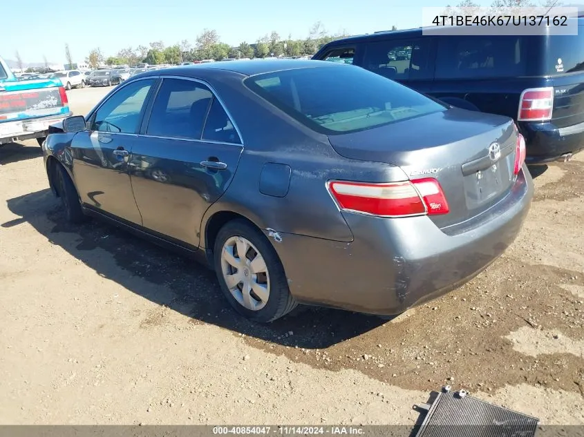 2007 Toyota Camry Le VIN: 4T1BE46K67U137162 Lot: 40854047