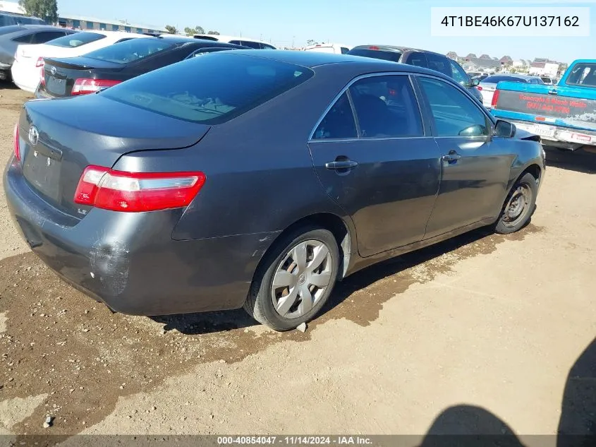 2007 Toyota Camry Le VIN: 4T1BE46K67U137162 Lot: 40854047