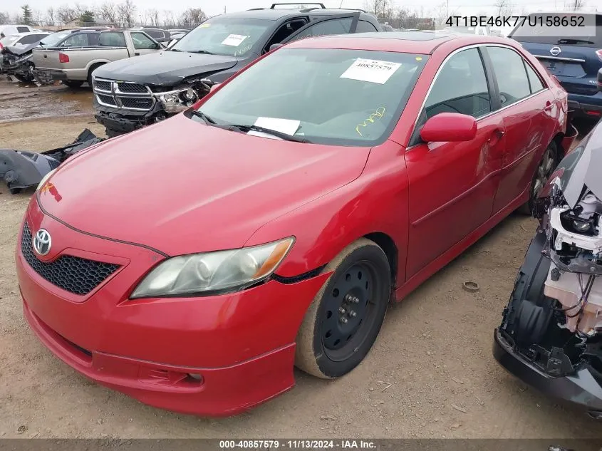 2007 Toyota Camry Se VIN: 4T1BE46K77U158652 Lot: 40857579