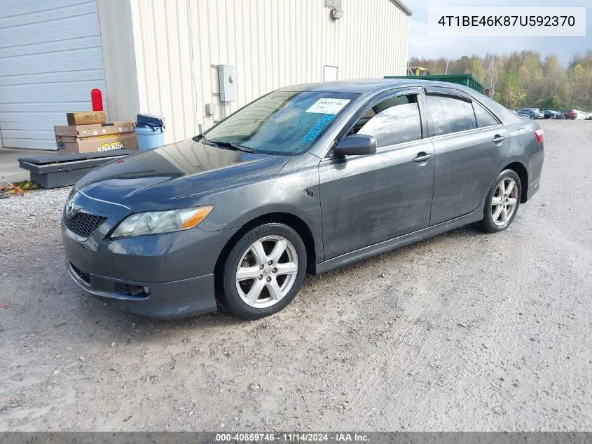 2007 Toyota Camry Se VIN: 4T1BE46K87U592370 Lot: 40859746