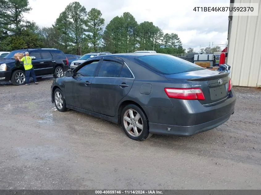 2007 Toyota Camry Se VIN: 4T1BE46K87U592370 Lot: 40859746